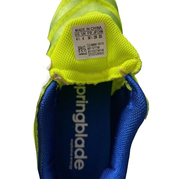 Adidas SpringBlade Women’s Size 4.5 Neón Green And Blue - Picture 7 of 7